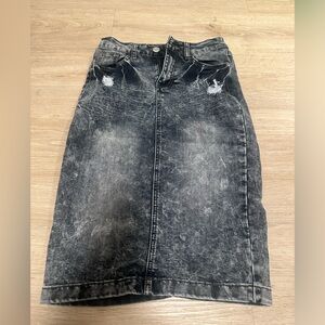 Distressed Denim Skirt BE~GIRL